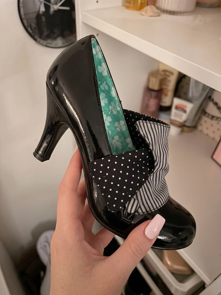 Bernyce Pinstripe Polka Dot Heels