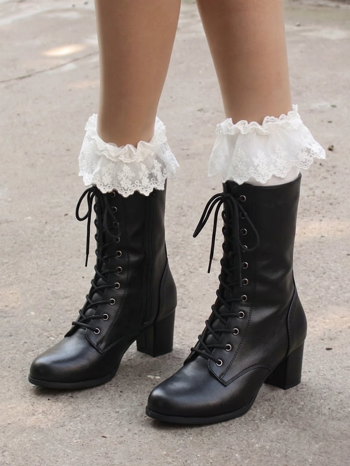 Ottiline Lace-Up Mid-Calf Boots