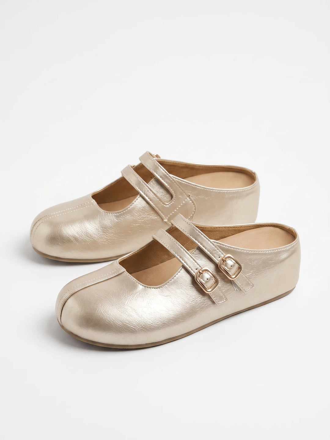 Champagne Double-Strap Mule