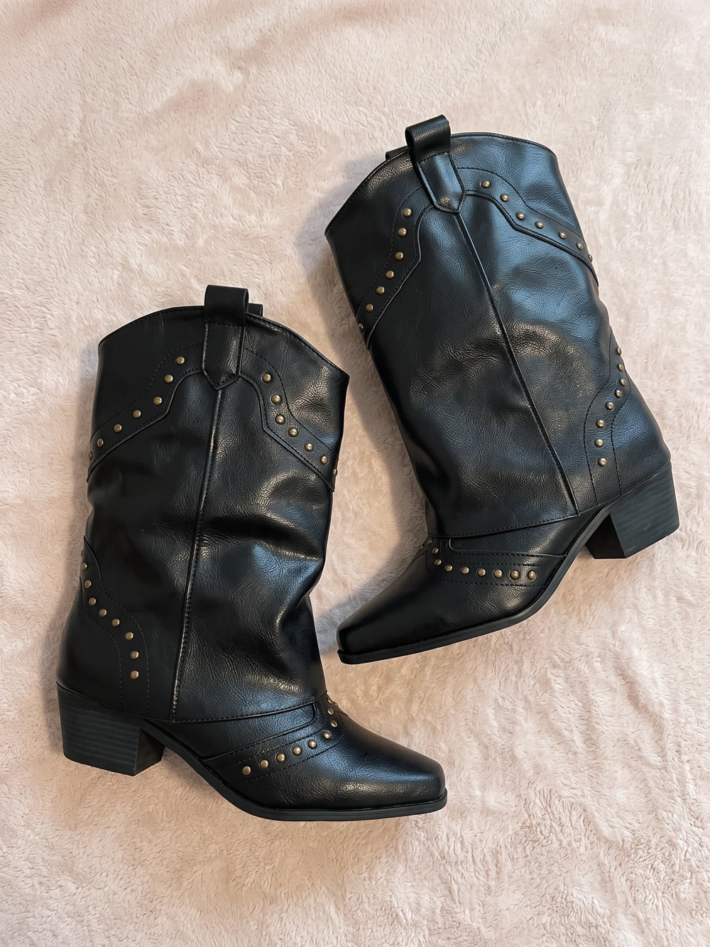 Solene Studded Western Mid-Calf Boots