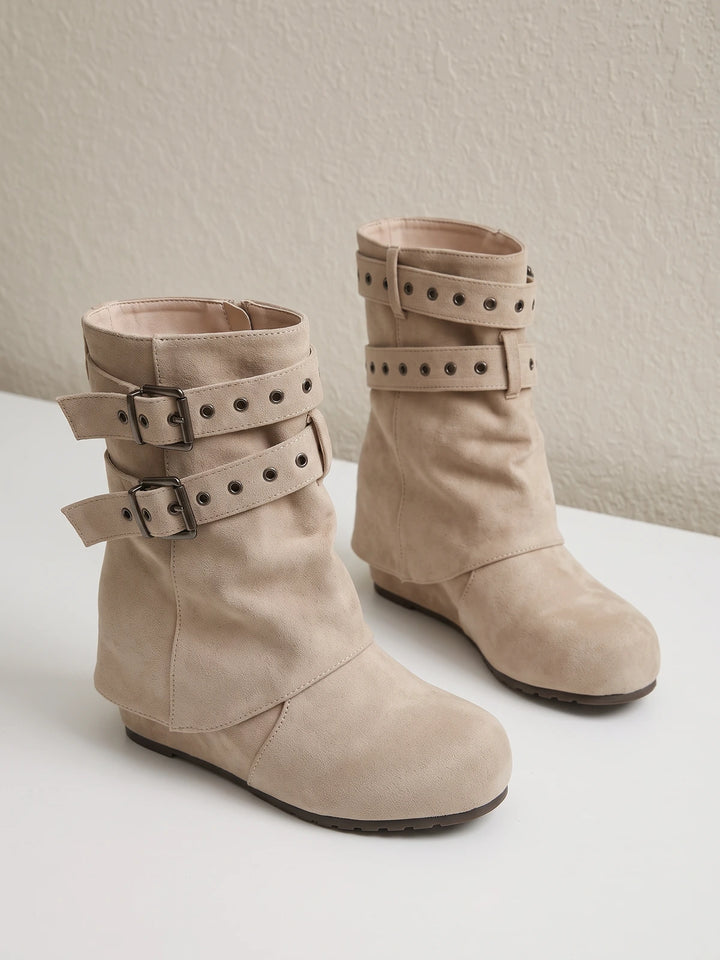 Ottavielle Suede Buckle Slouch Boots