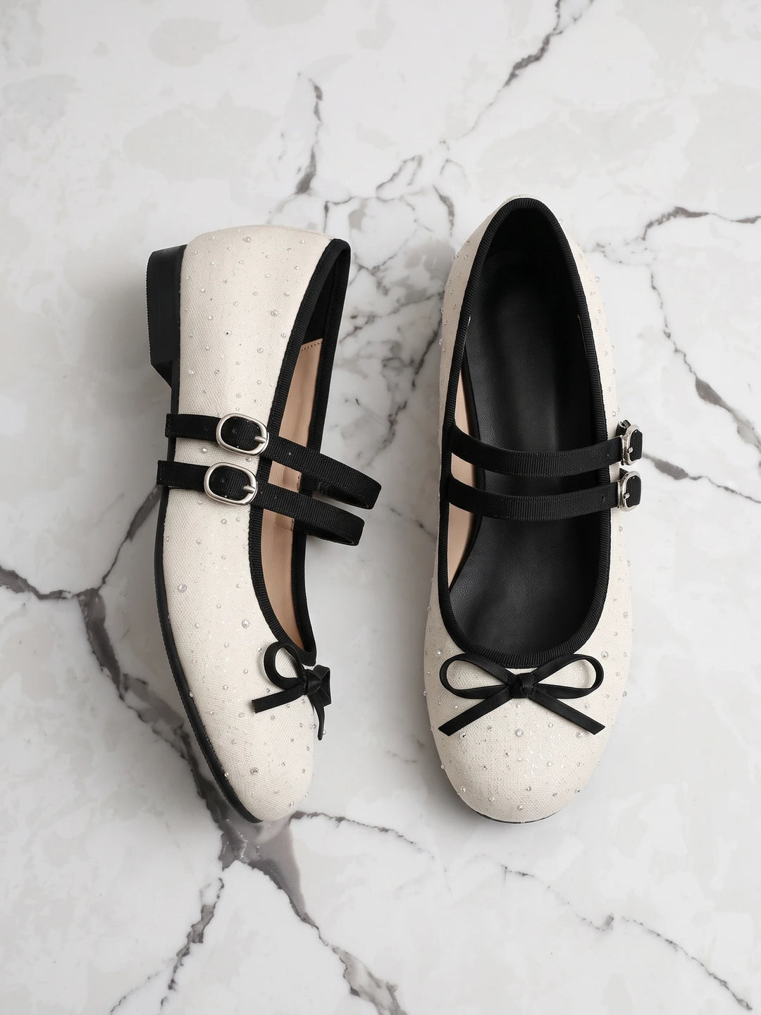 Mirettielle Glitter Bow Mary Jane Flats
