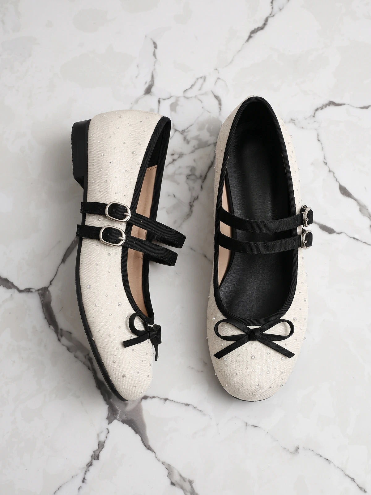 Mirettielle Glitter Bow Mary Jane Flats
