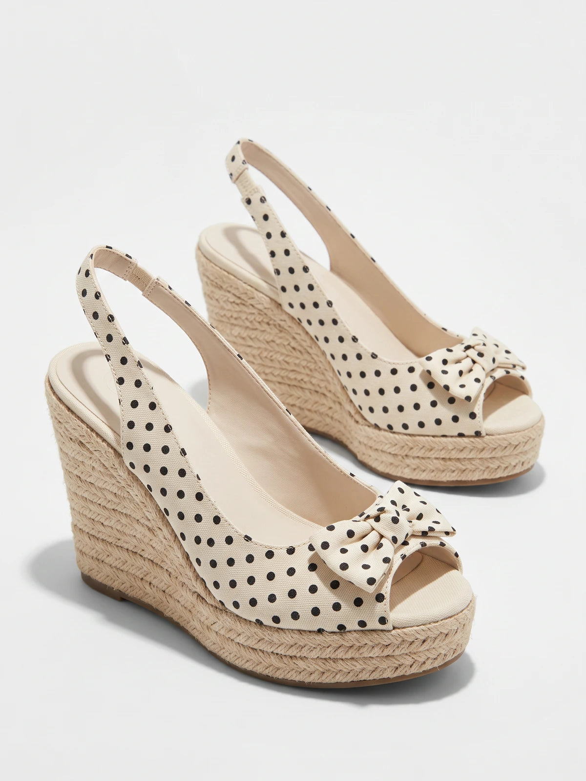 Zelie Polka Dot Jute Wedge Sandals