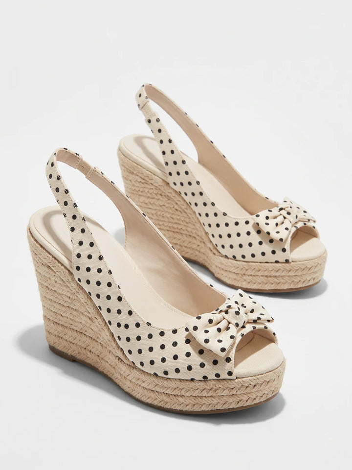 Zelie Polka Dot Jute Wedge Sandals