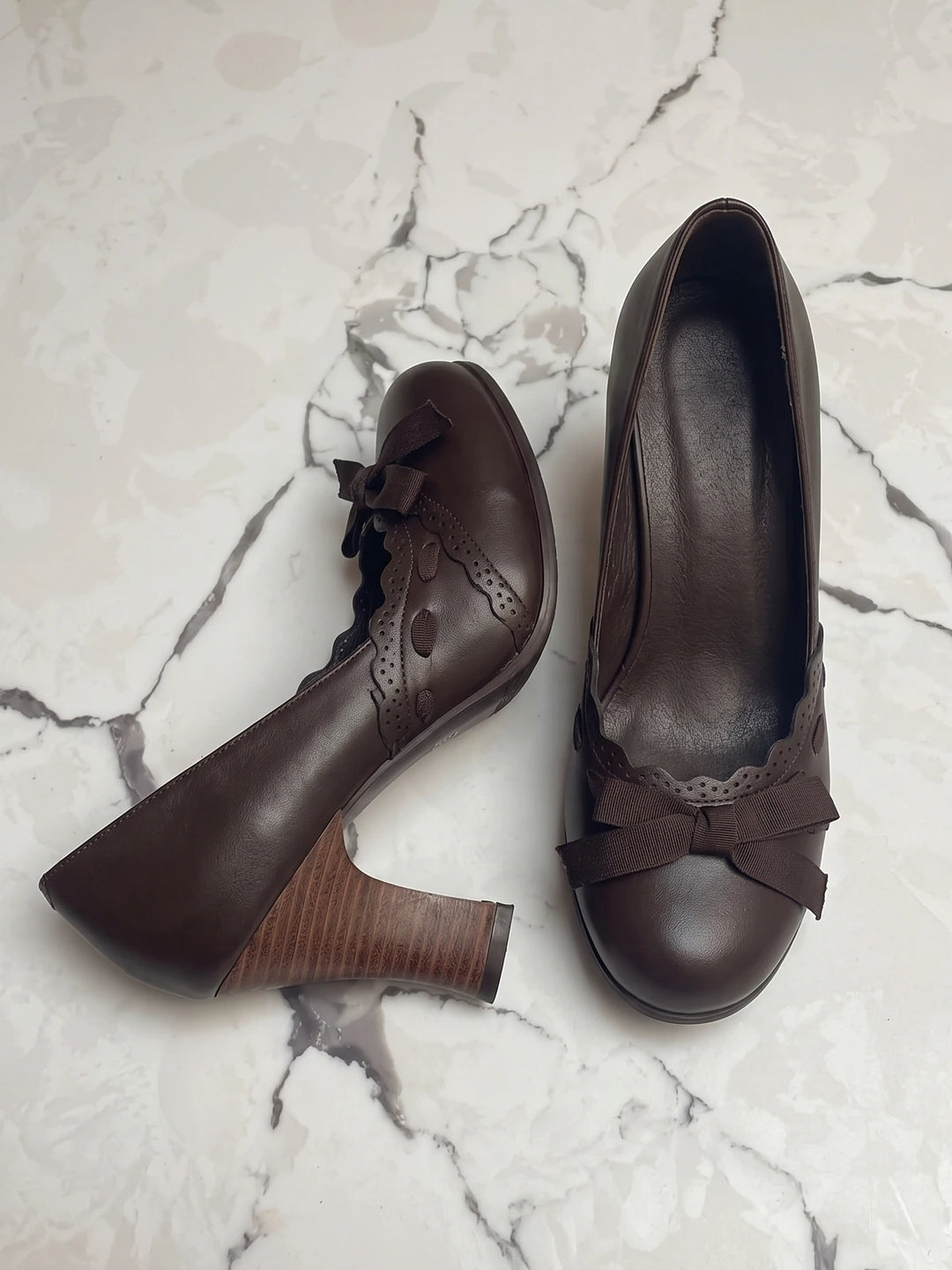 Violaine Scalloped Bow Heels