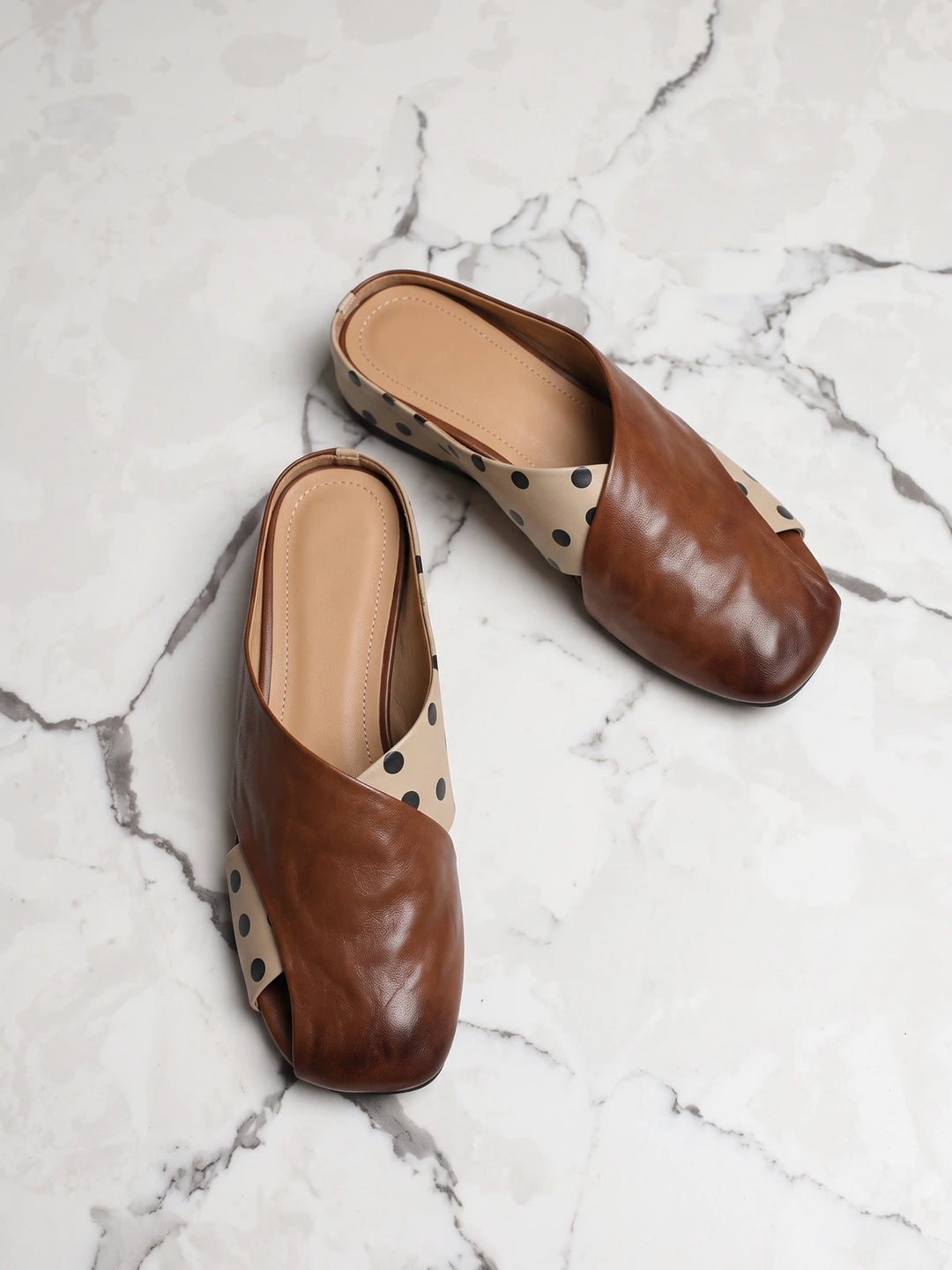 Eugenie Polka Dot Crossover Mule