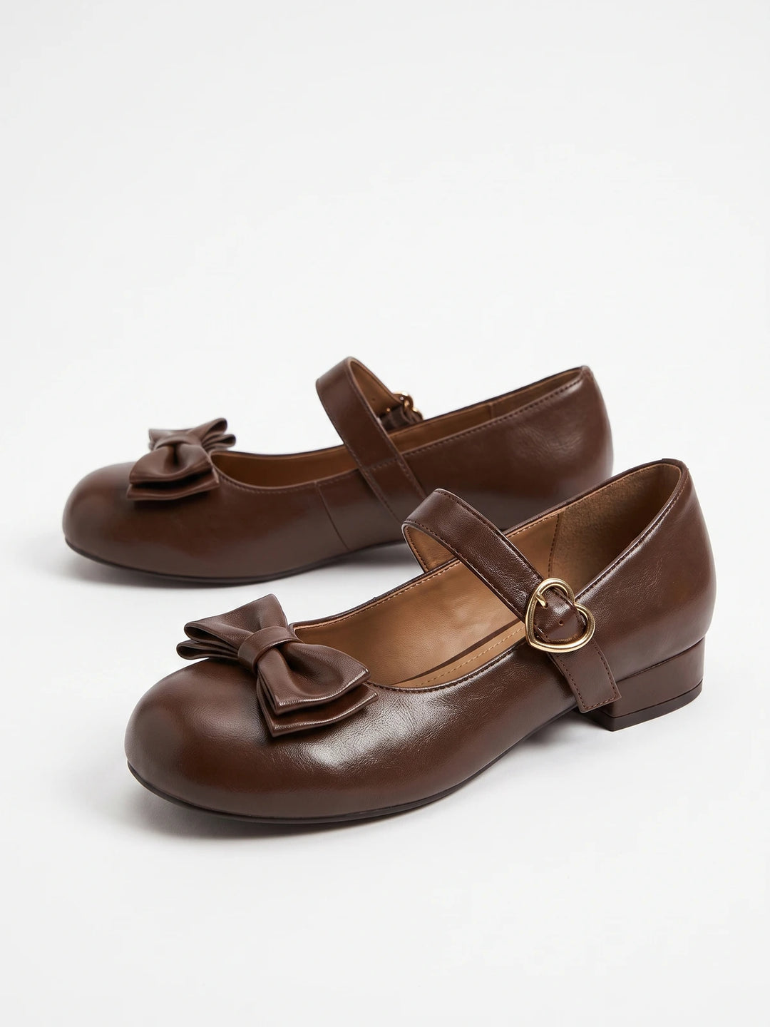 Zibeline Bow Heart-Buckle Mary Jane Heels