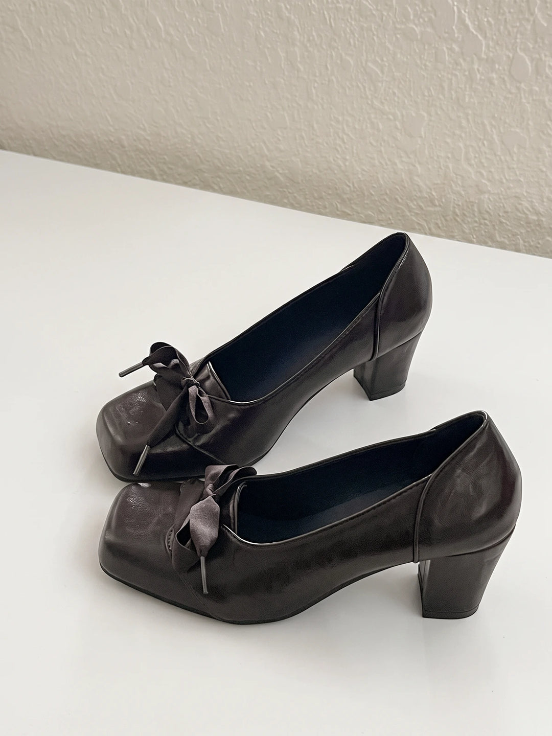 Célestine Matte Ribbon Bow Heels