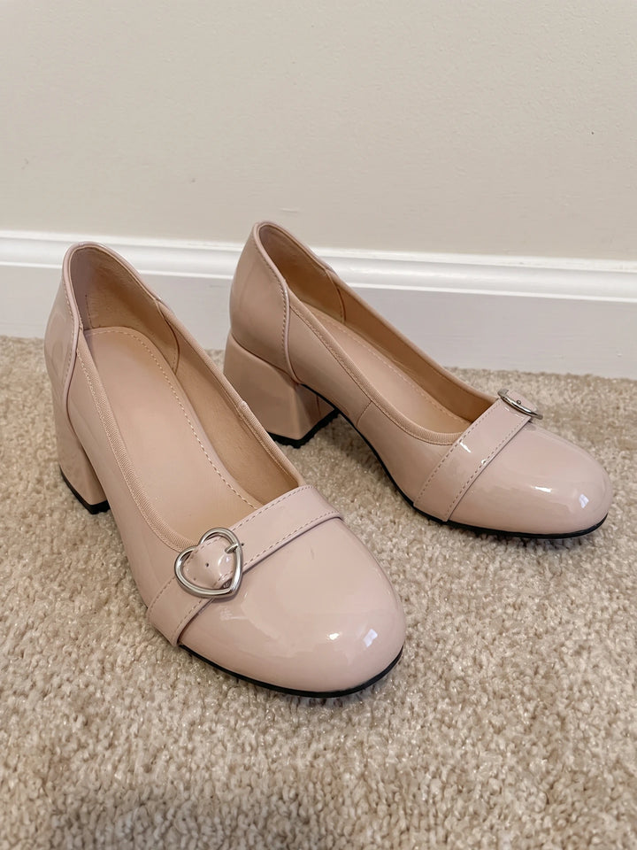 Amelotte Nude Patent Mary Jane Heels