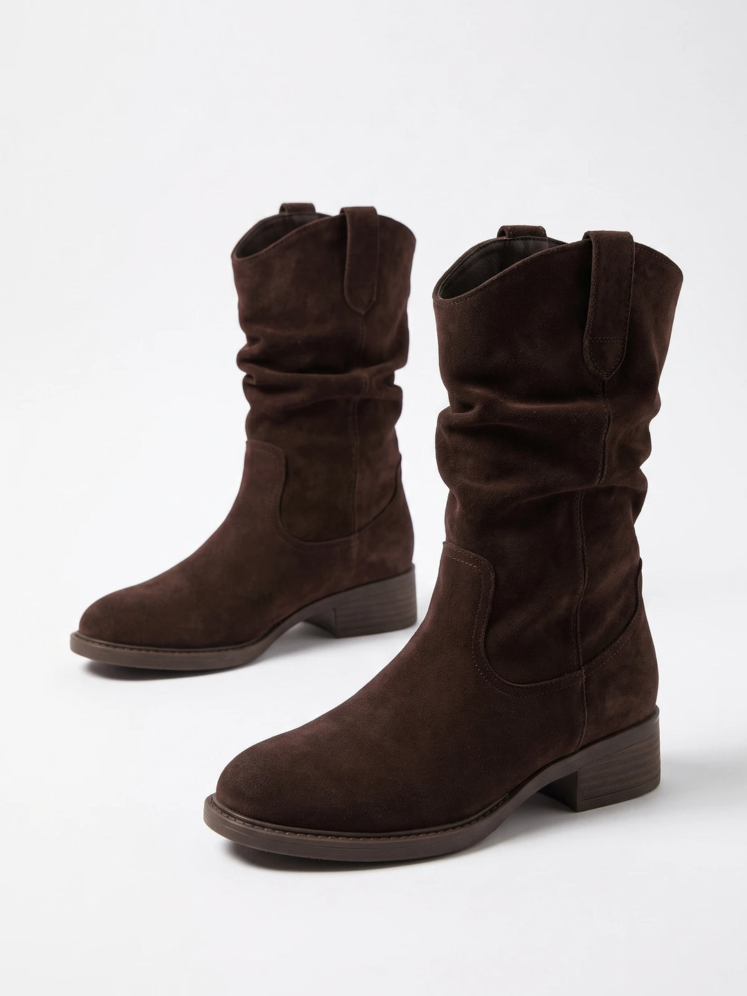 Lisabette Slouchy Suedette Mid-Calf Boots