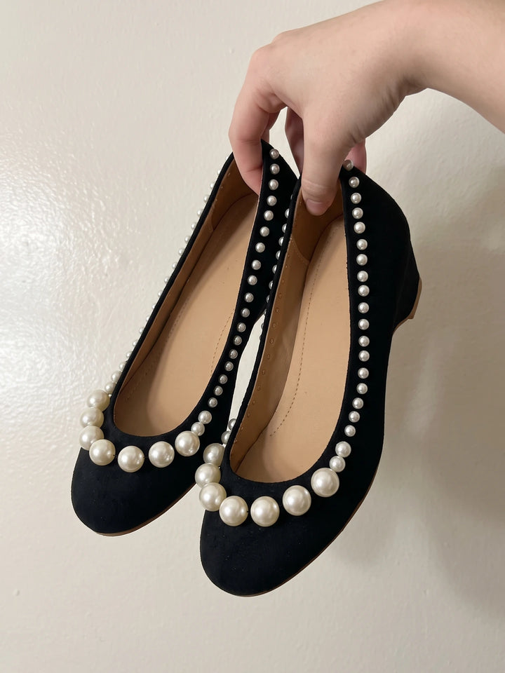 Mirellaine Pearl Suede Heels