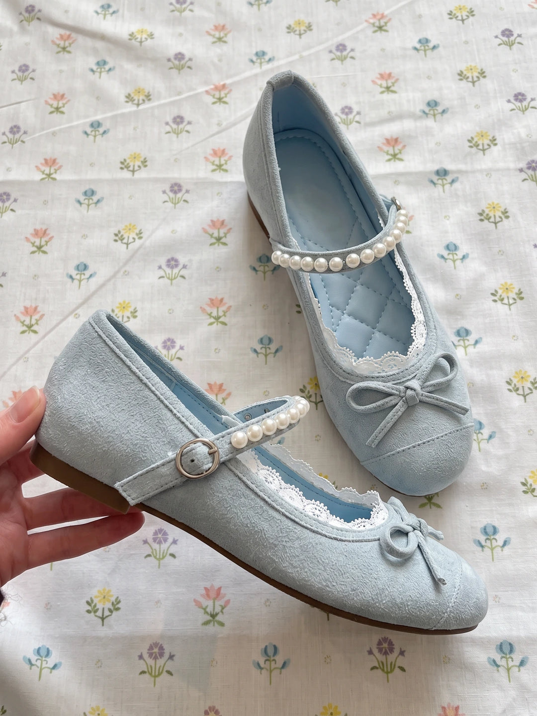 Anais Pearl Lace Mary Jane Flats