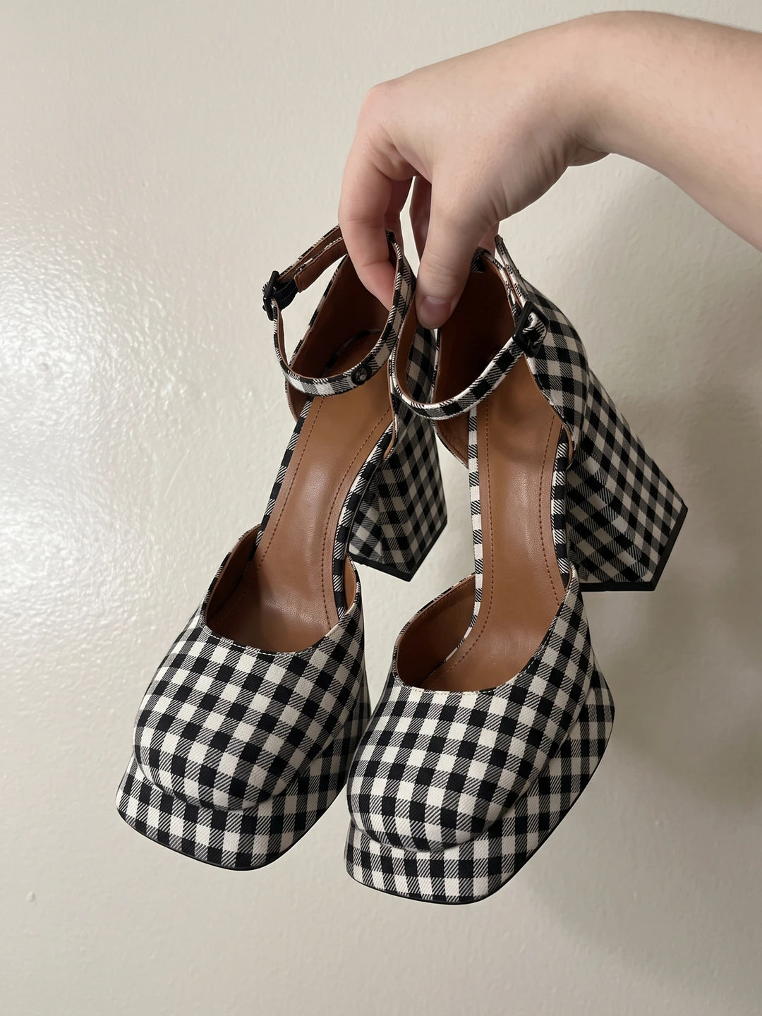 Zolie Gingham Platform Heels