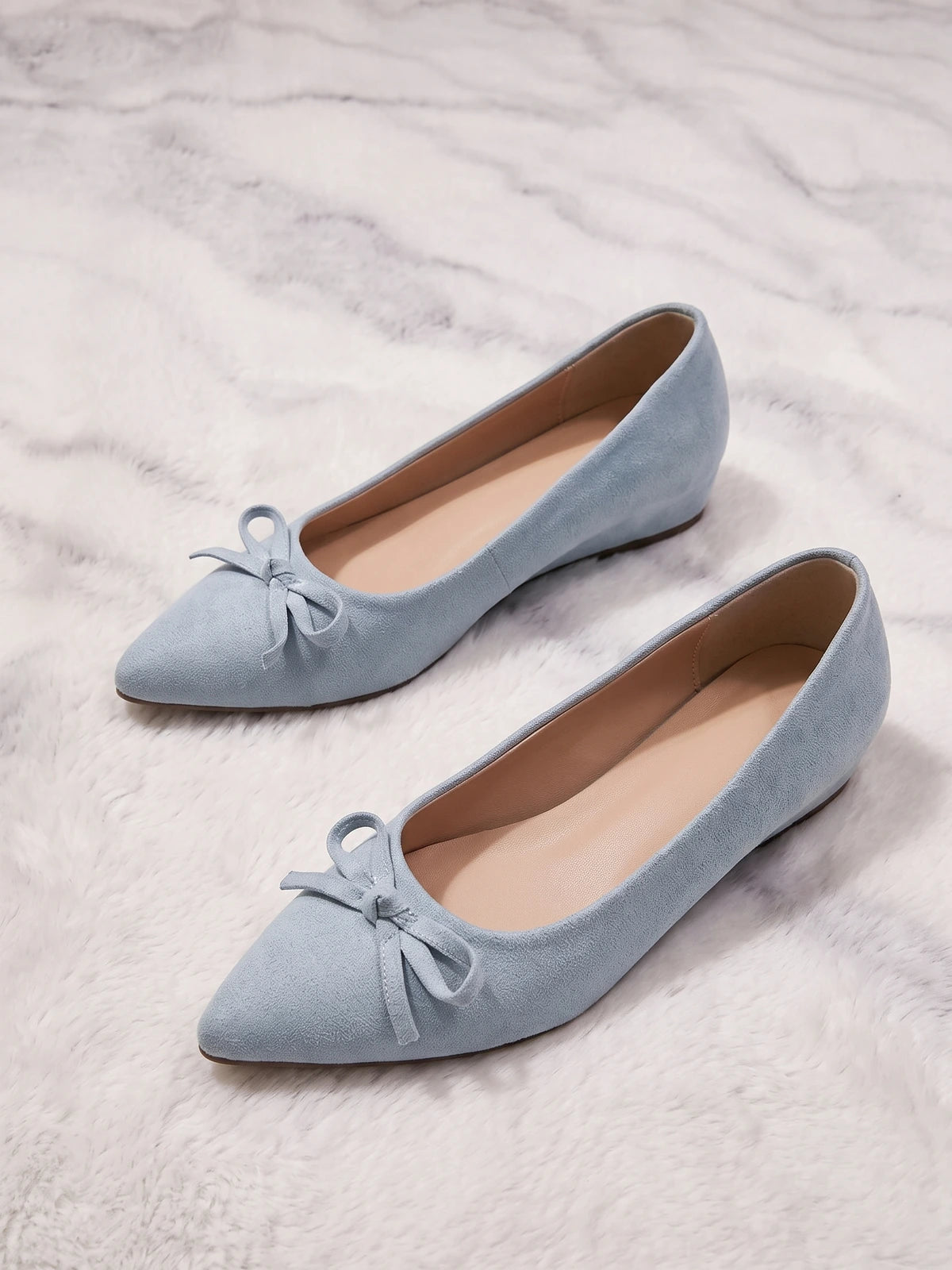 Azelie Suede Bow Pointed Flats