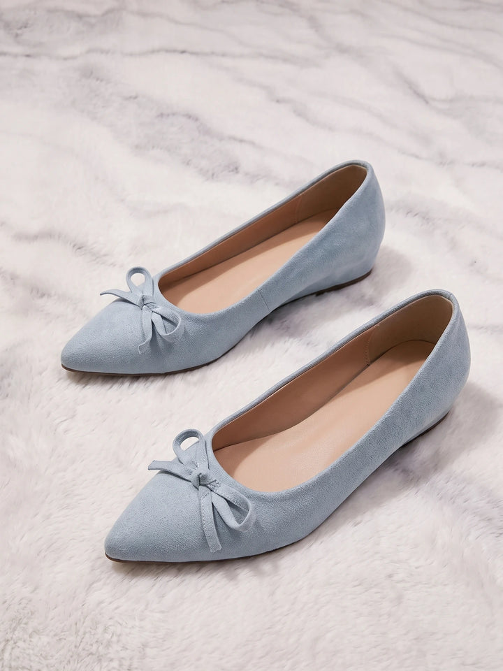 Azelie Suede Bow Pointed Flats