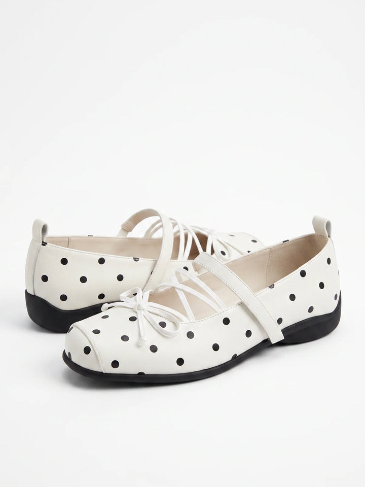 Soleil Polka Dot Mary Jane Flats