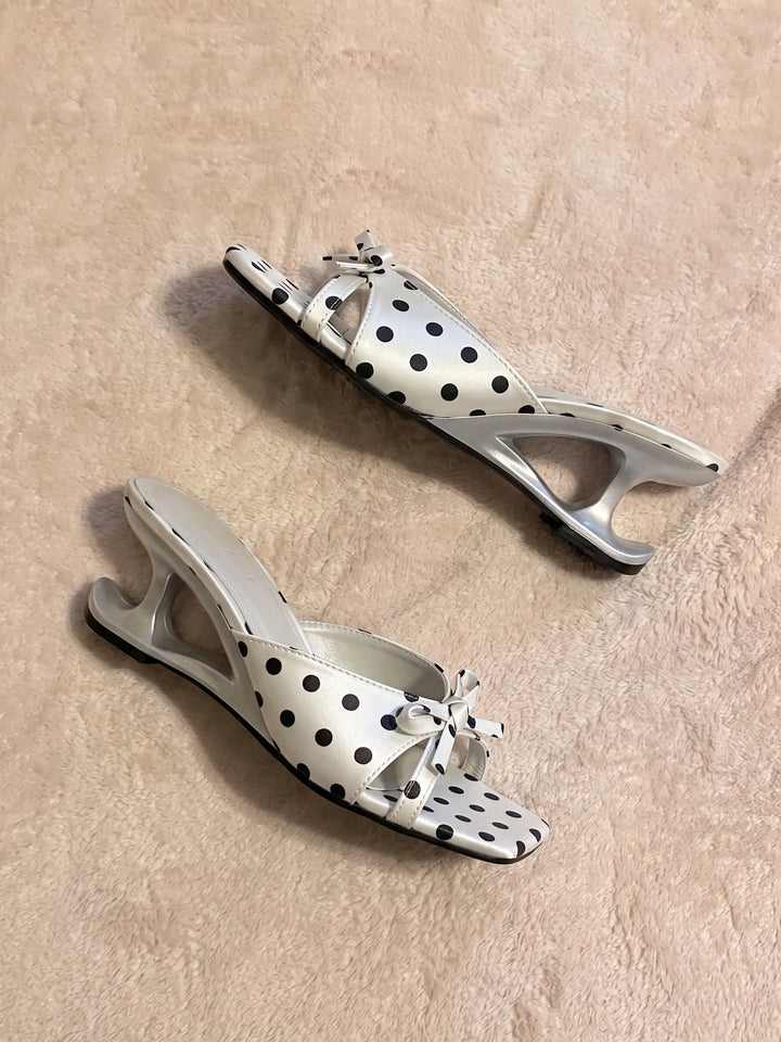 Philippine Polka Dot Cutout Mules