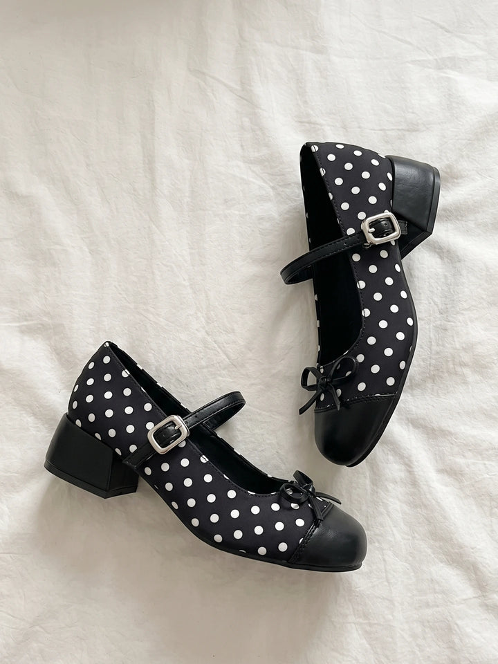 Vivienne Polka Dot Bow Mary Jane Heels