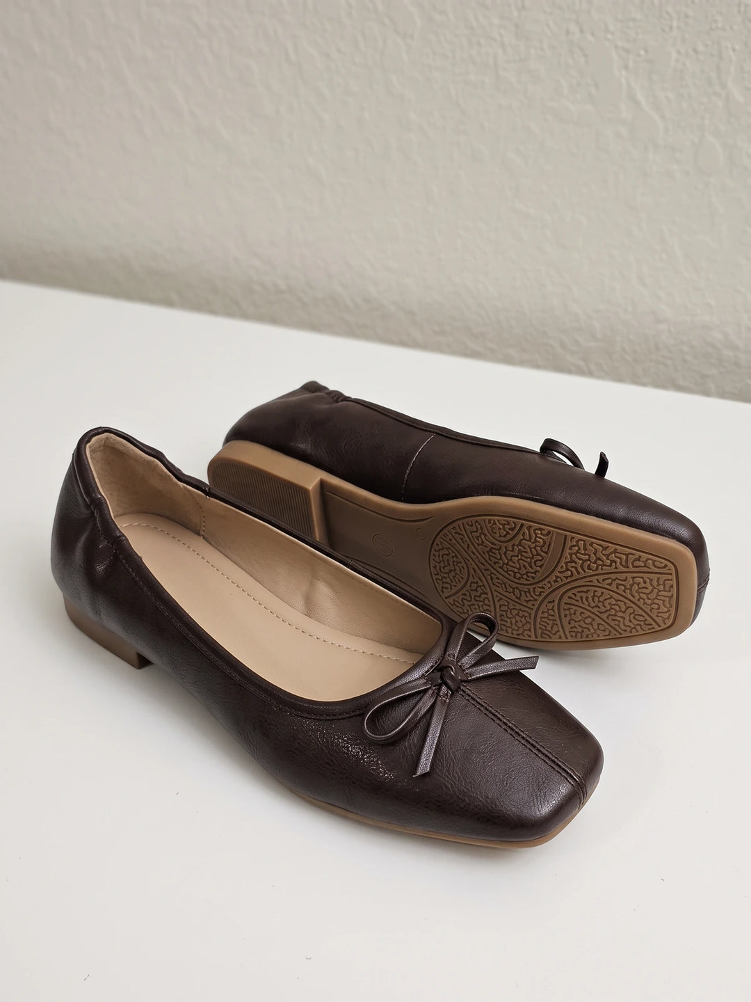 Lucile Dark Brown Bow Ballet Flats
