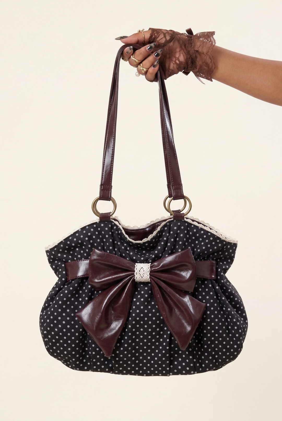 Polka Dot Bow Shoulder Bag