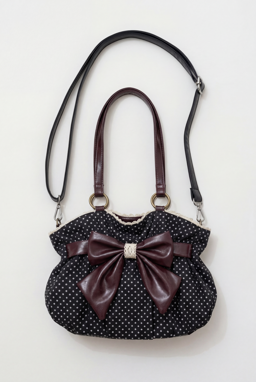 Polka Dot Bow Shoulder Bag