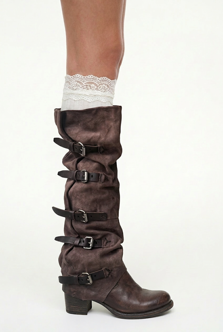 Wasteland Buckle Slouch Boots