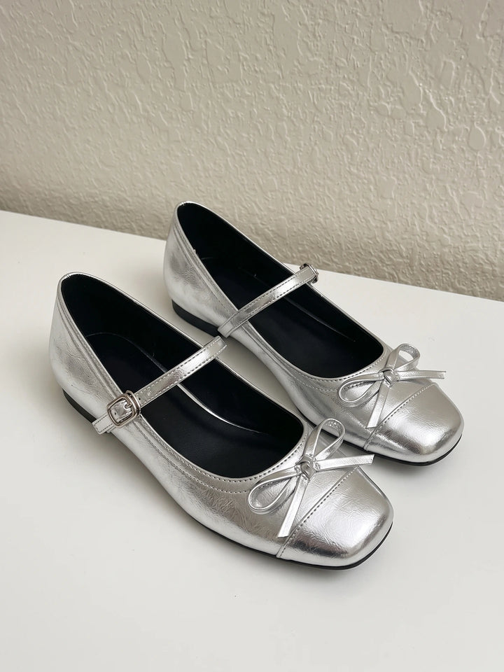 Margot Chrome Bow Mary Janes