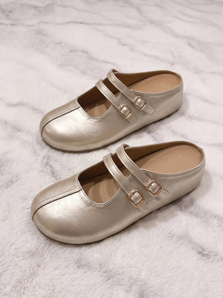 Champagne Double-Strap Mule
