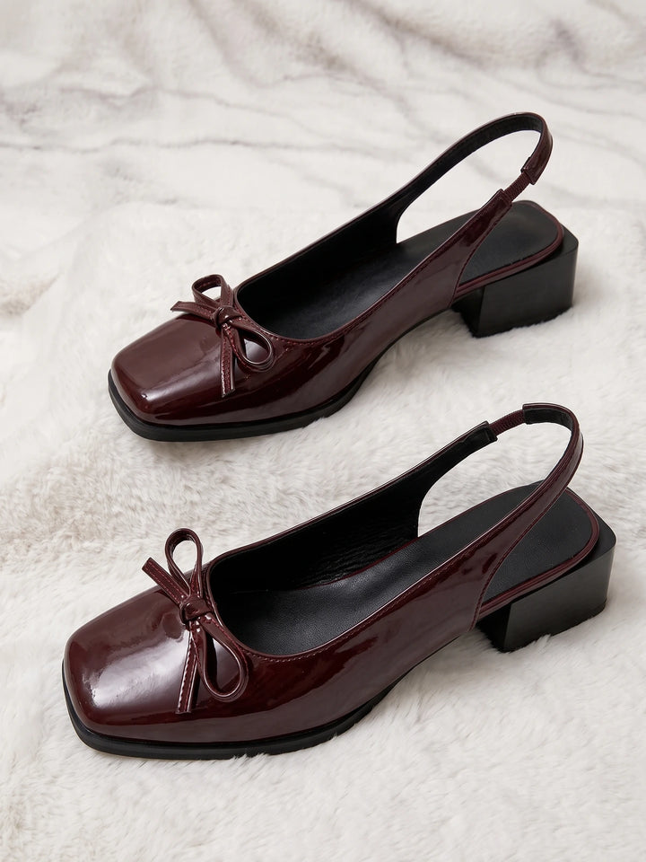 Mirelliane Patent Bow Slingback Heels