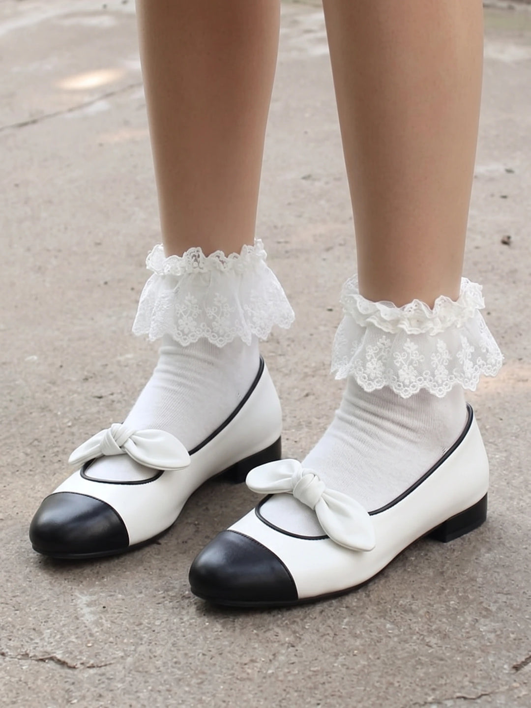 Orianne Two-Tone Bow Ballet Flats