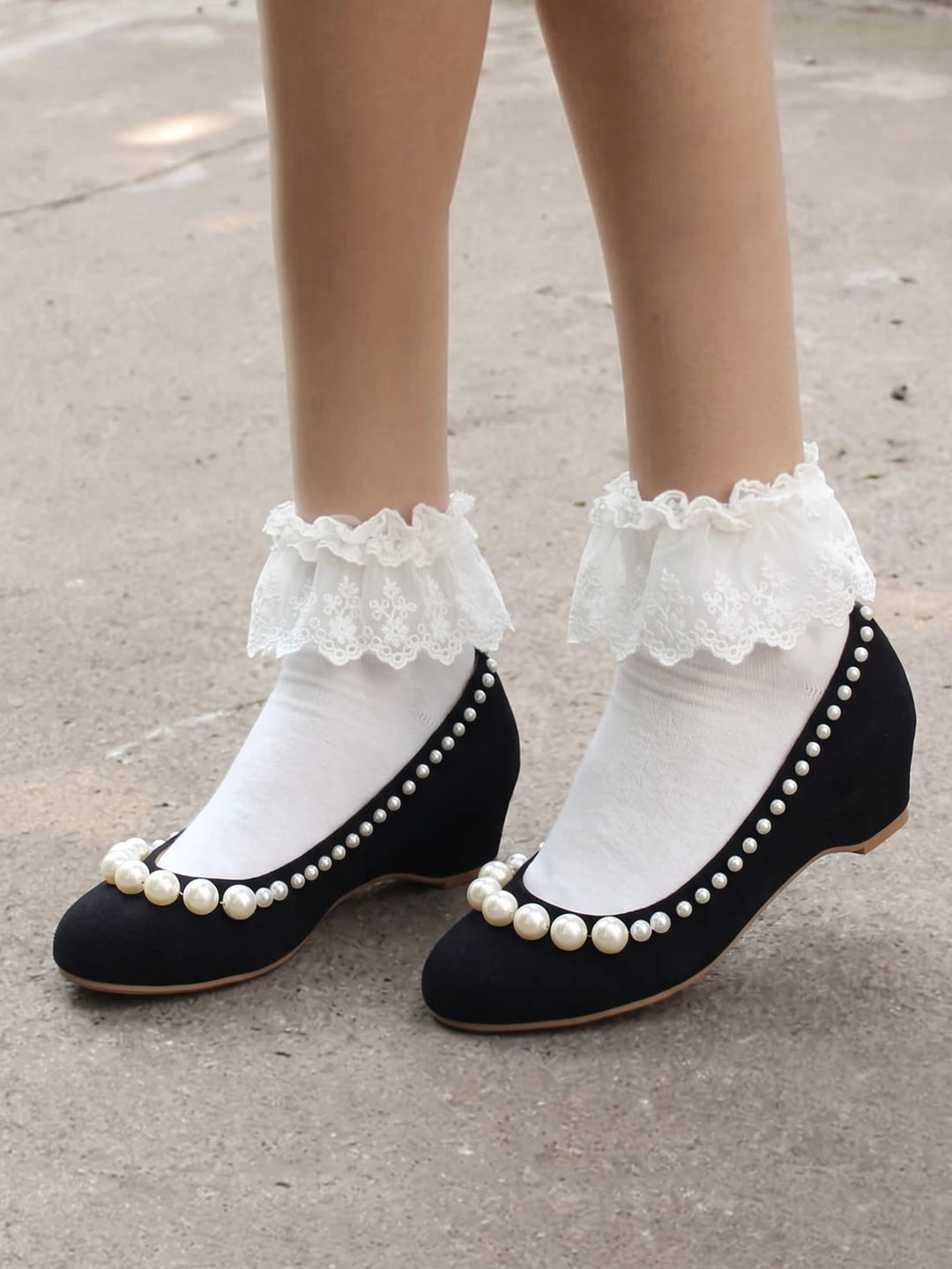 Mirellaine Pearl Suede Heels