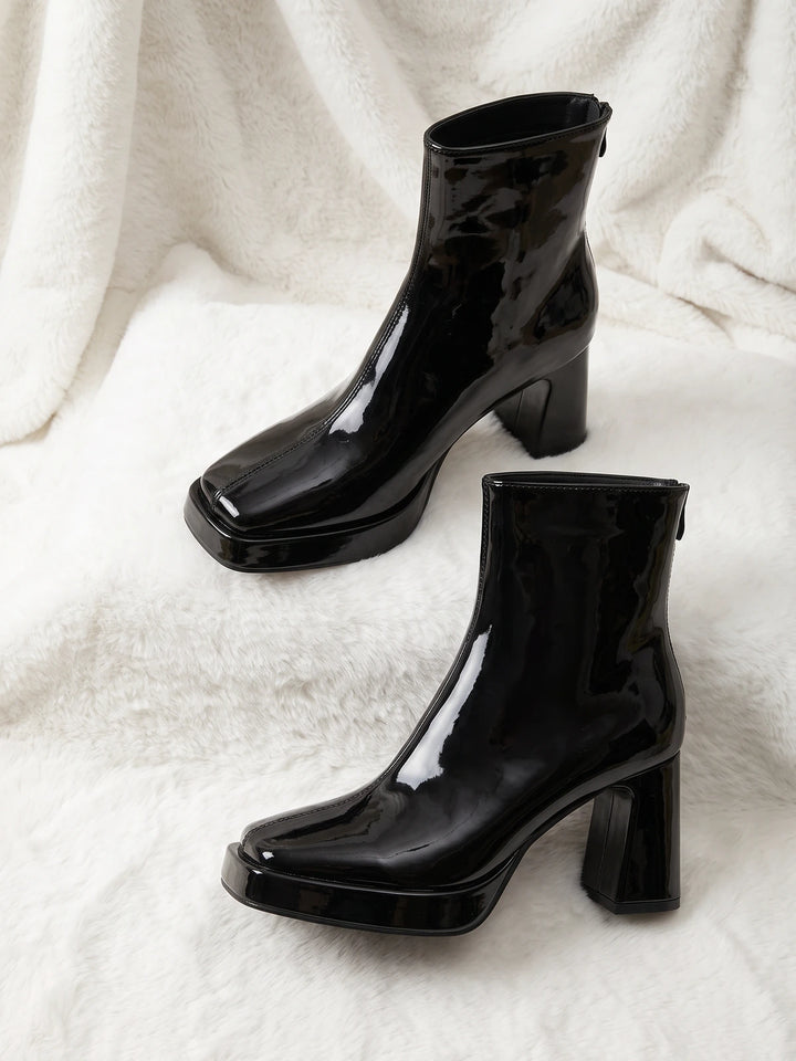Vivant Patent Square Toe Boots