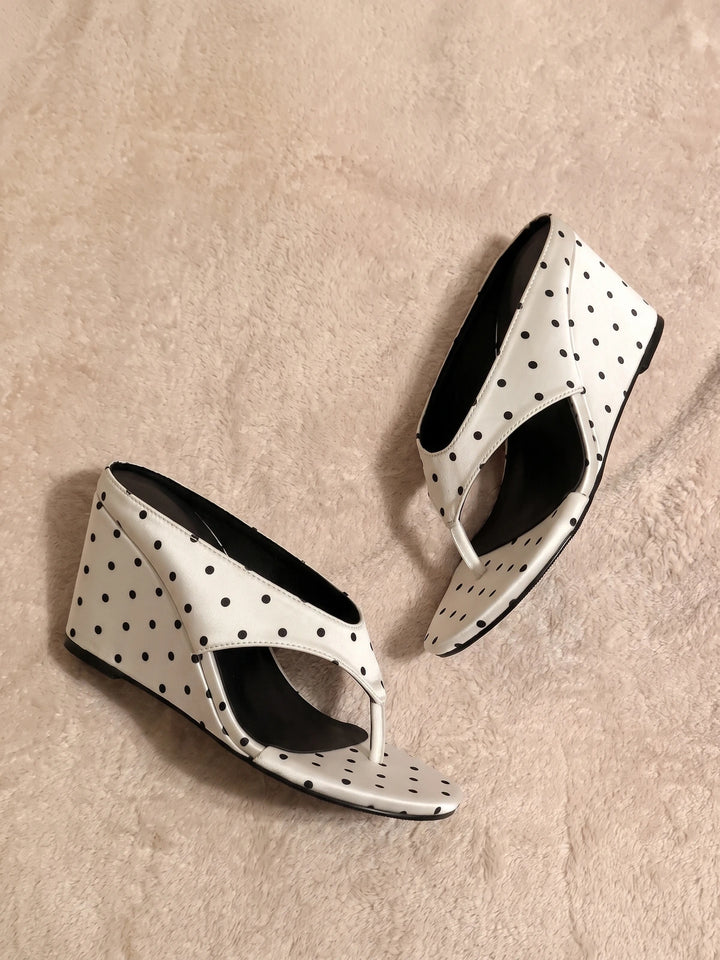 Josette Polka Dot Wedge Mules