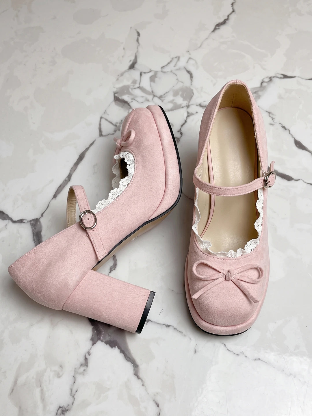 Zibeline Lace Bow Mary Jane Heels