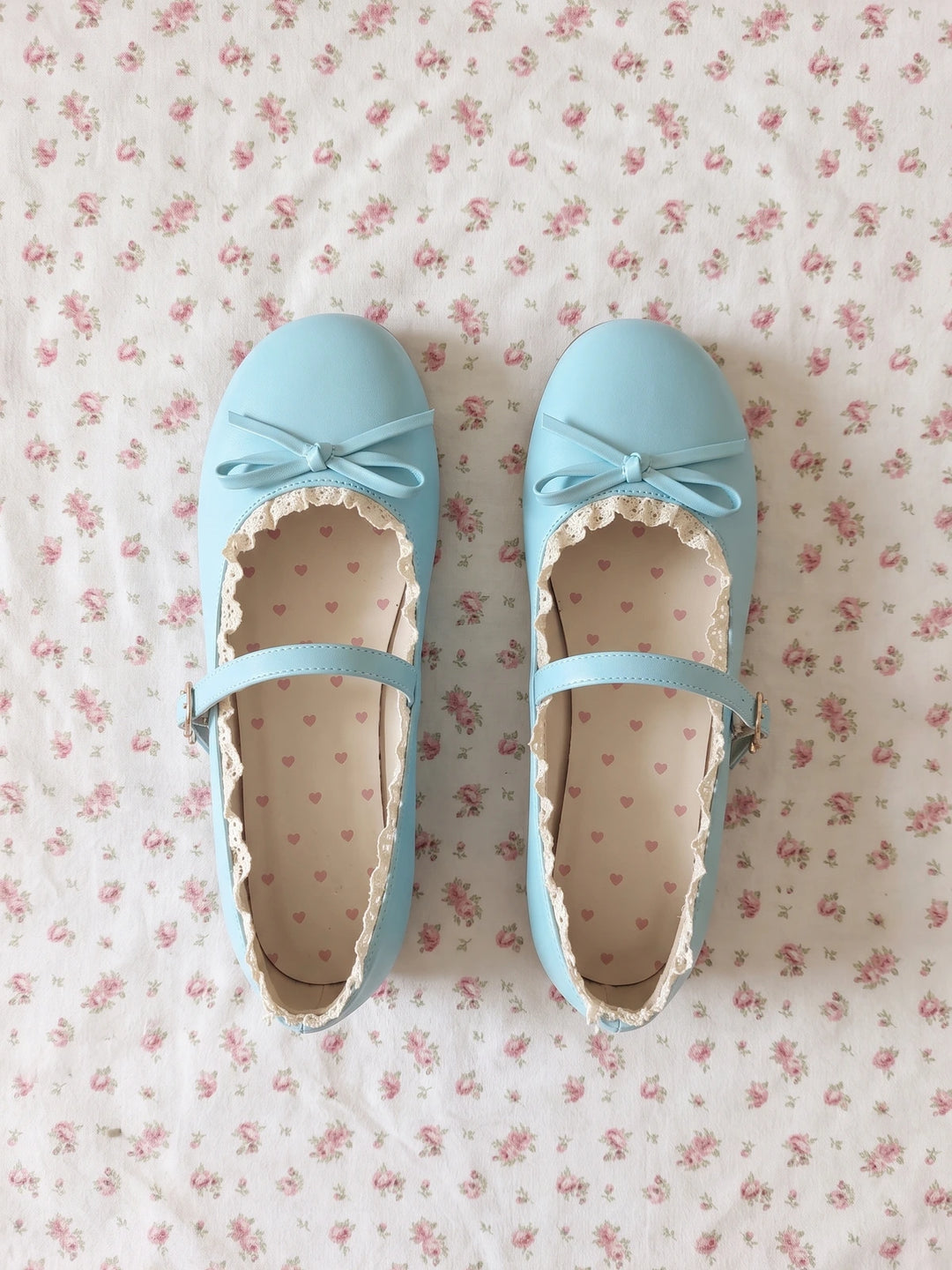 Perrine Lace-Trimmed Mary Jane Flats