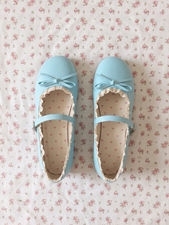 Perrine Lace-Trimmed Mary Jane Flats