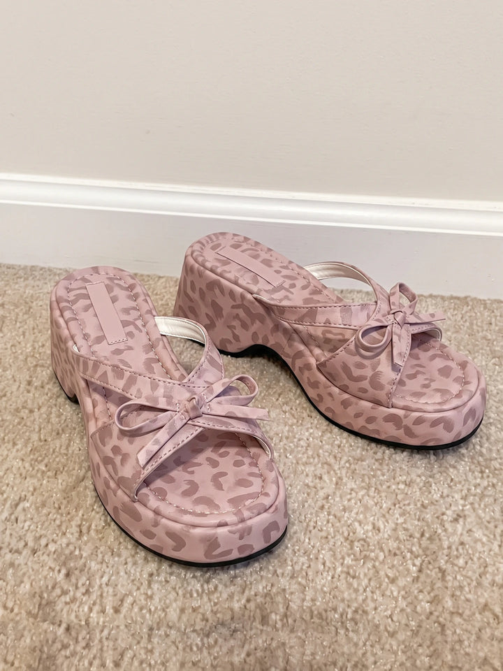 Pink Leopard Darling Sandals