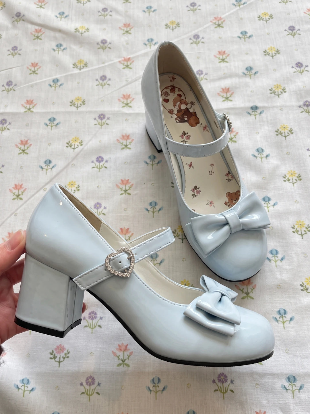 Fiorella Bow Patent Mary Jane Heels