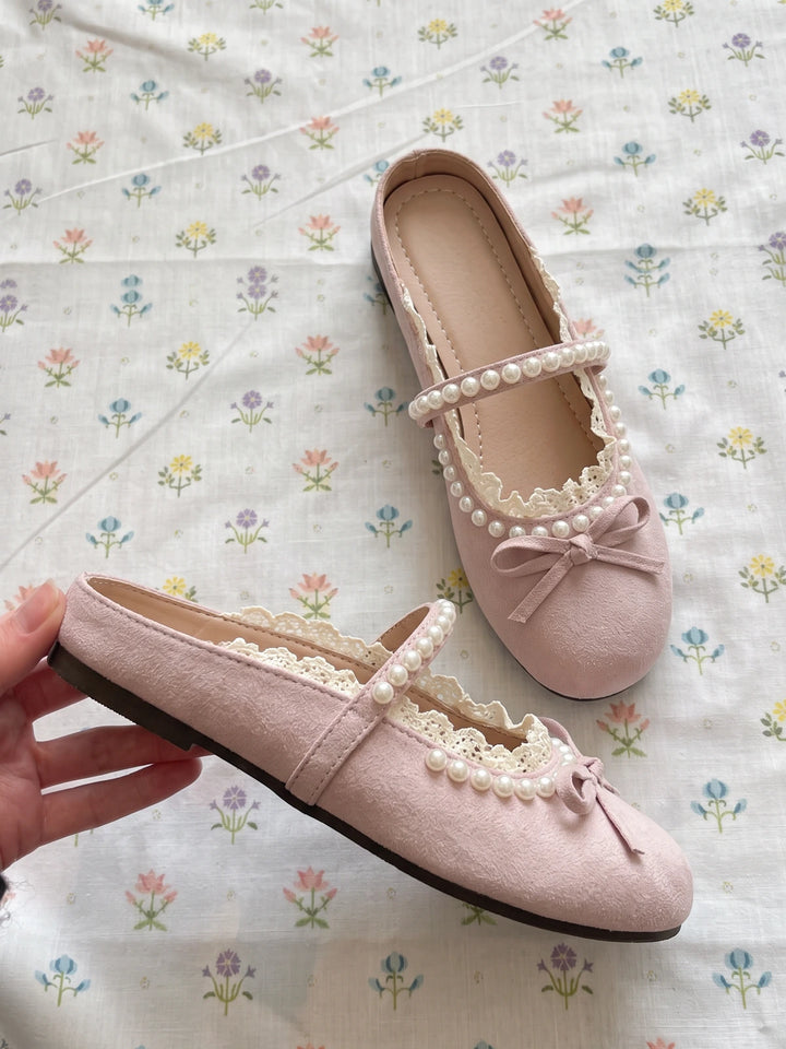 Suki Pearl Lace Flats