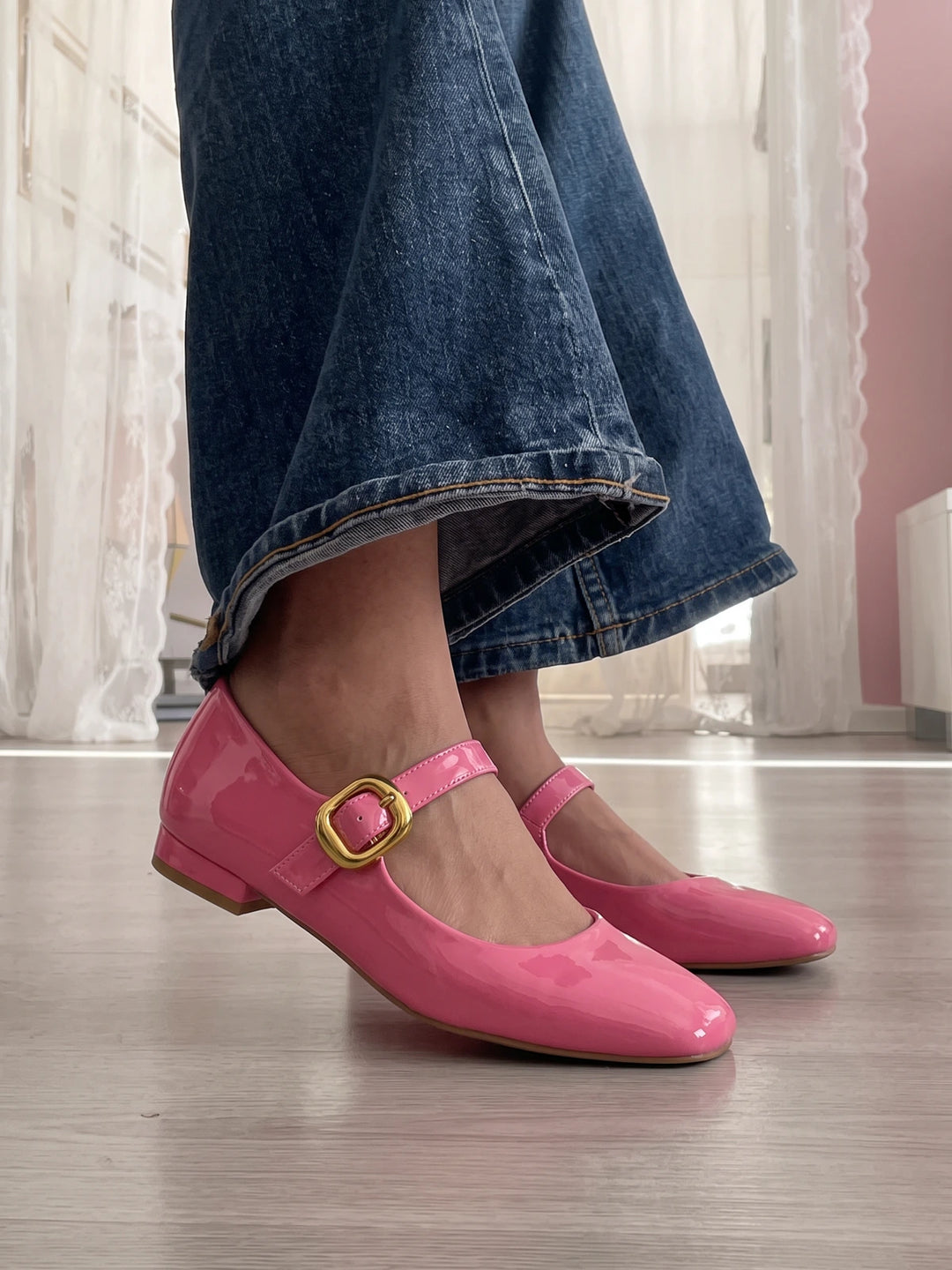Zorionne Patent Mary Jane Flats