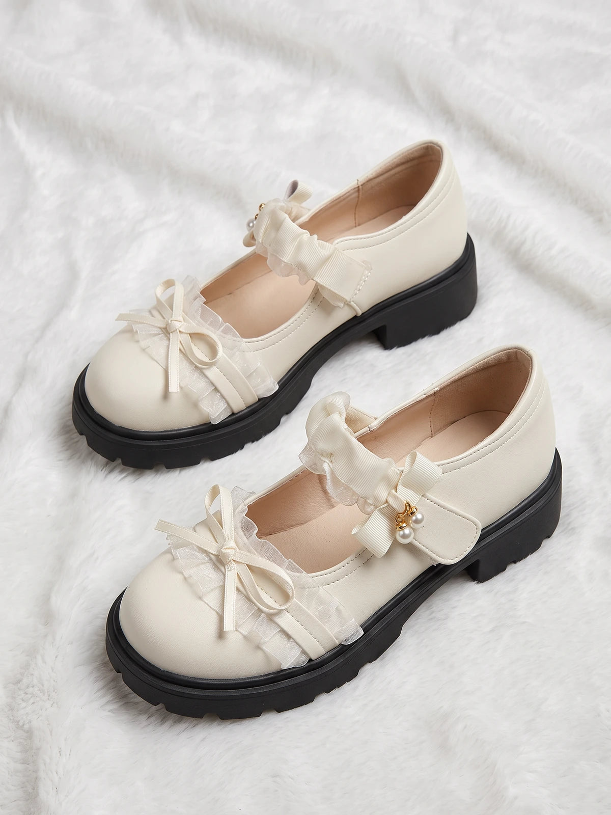 Odette Organza Frill Lug Mary Janes