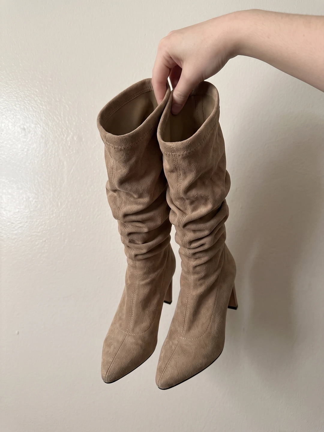 Yolande Slouchy Khaki Pointed Boots