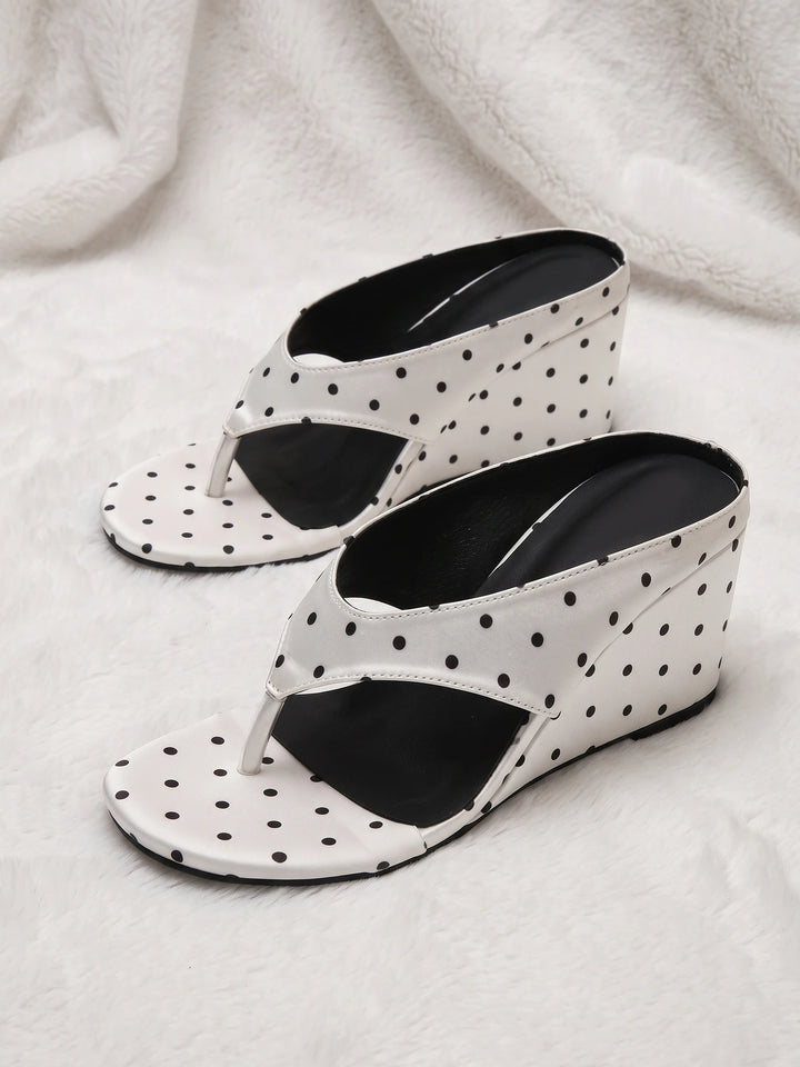 Josette Polka Dot Wedge Mules