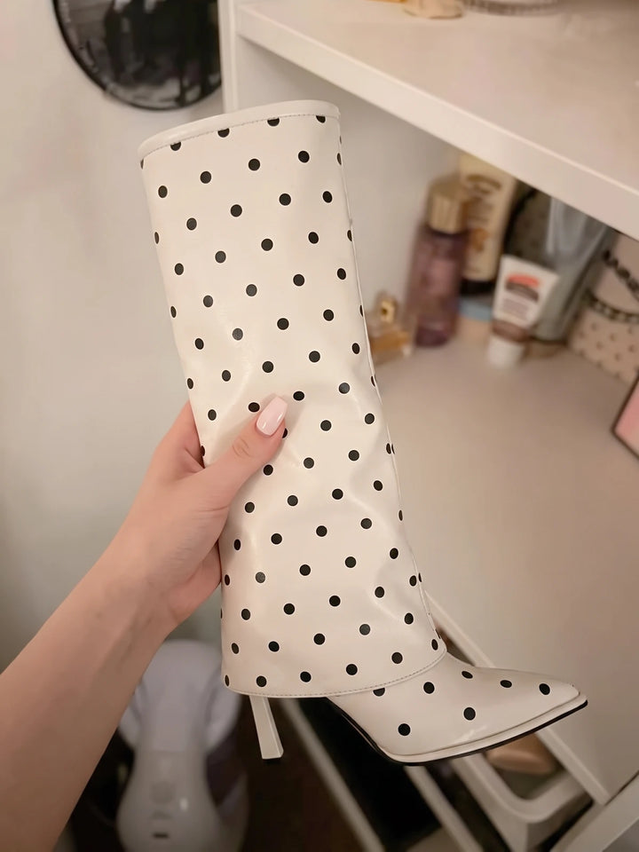 Florine Polka Dot Stiletto Boots