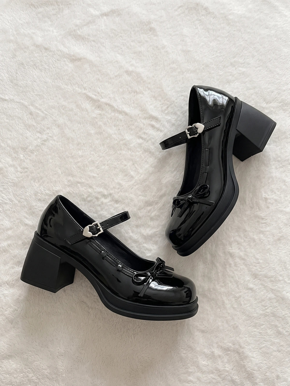 Mirettine Patent Bow Mary Janes