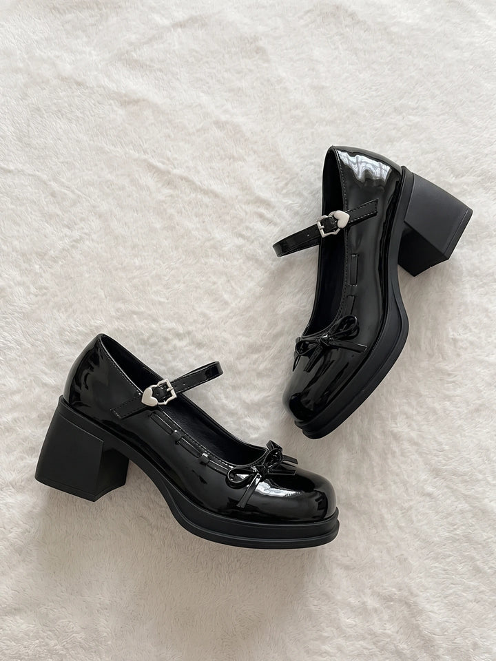 Mirettine Patent Bow Mary Janes