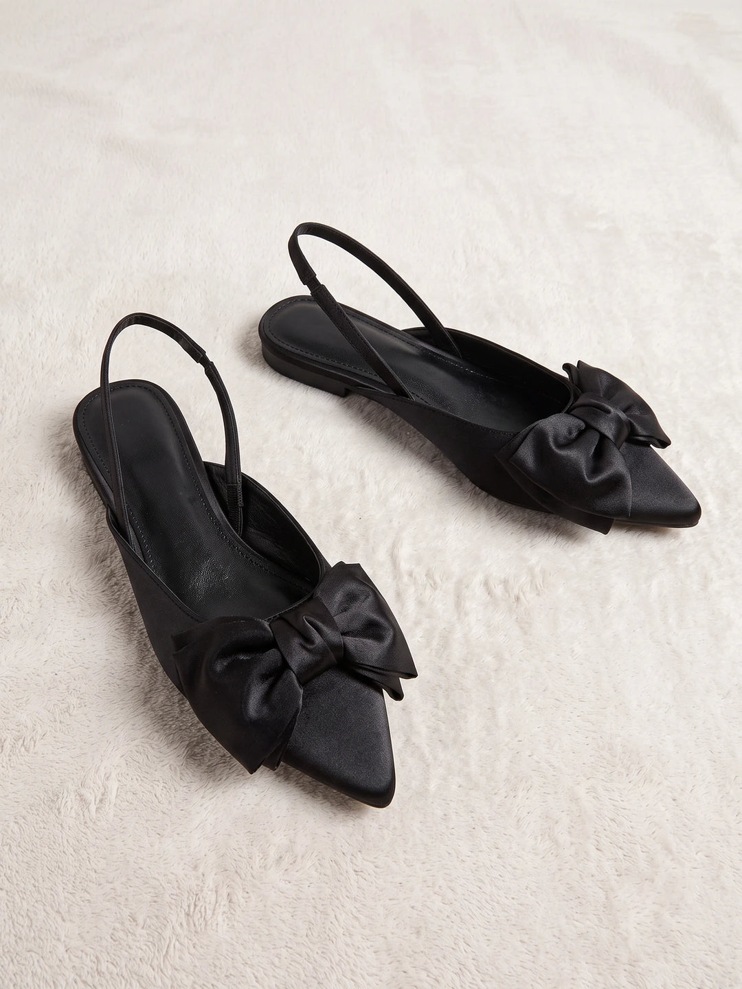Babetaine Satin Bow Slingback Flats