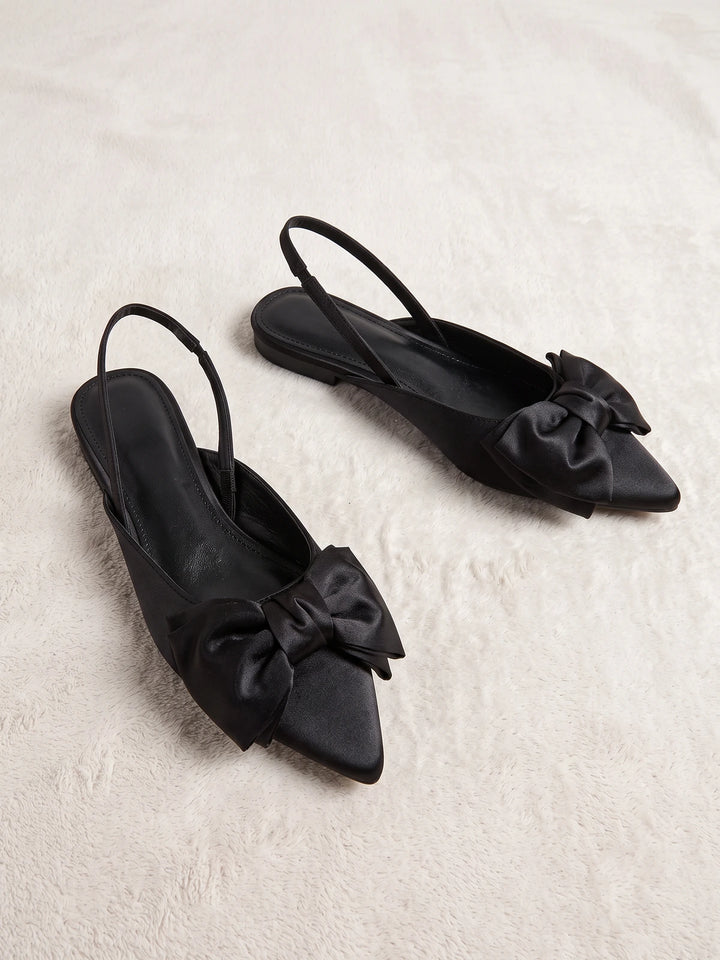 Babetaine Satin Bow Slingback Flats