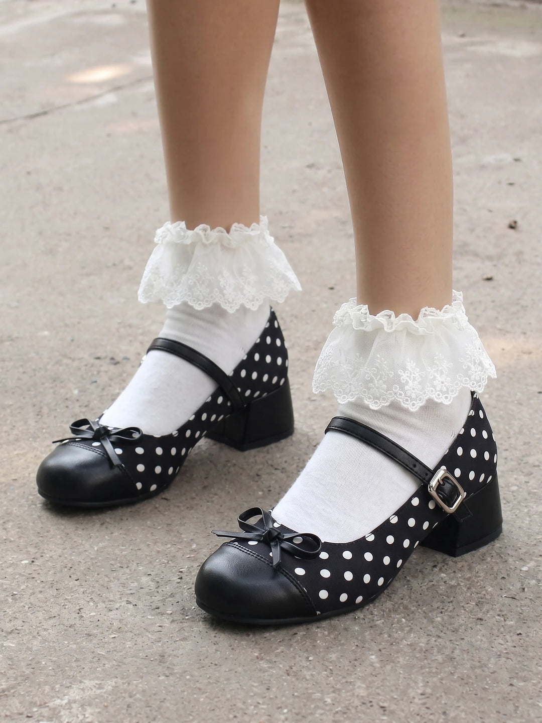 Zelinette Polka Dot Mary Jane Heels